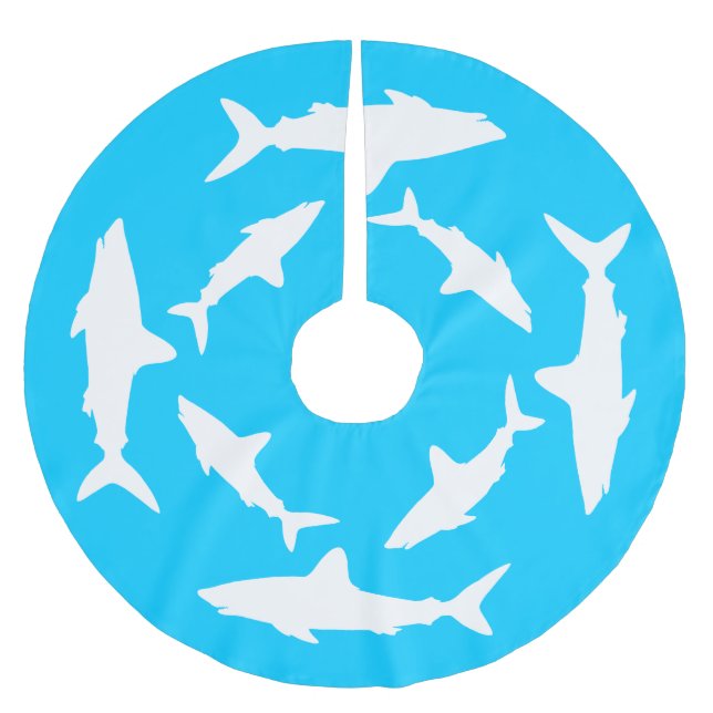 Cirkling White Sharks Julgransmatta Borstad Polyester (Framsidan)
