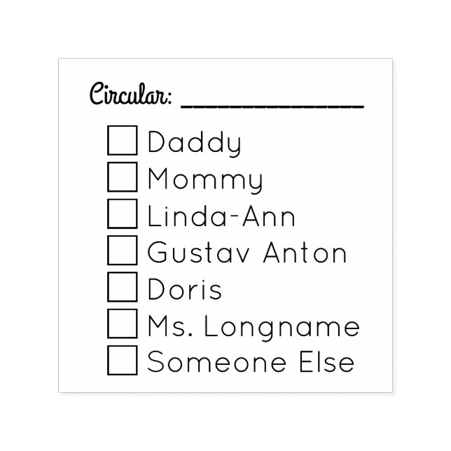 Cirkulär Brev-mall 7 Personer Självfärgande Stämpel (Design)