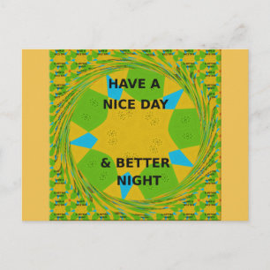 Cirkulär design "Ha en trevlig dag och bättre natt Vykort