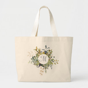 Cirkulär floliage-ram med monogram jumbo tygkasse