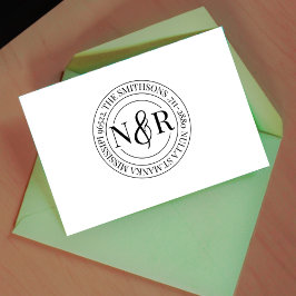 Cirkulär för Monogrammed Family Namn-Returadress Självfärgande Stämpel