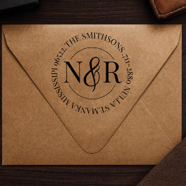 Cirkulär för Monogrammed Family Namn-Returadress Självfärgande Stämpel