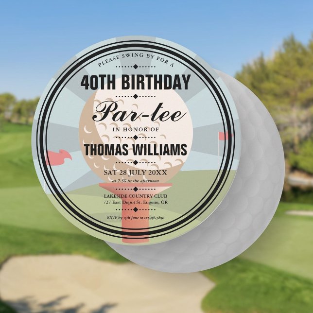 cirkulär från Golf Birthday Partee Party Inbjudningar (Golf Birthday Partee Party Circular Invitation)