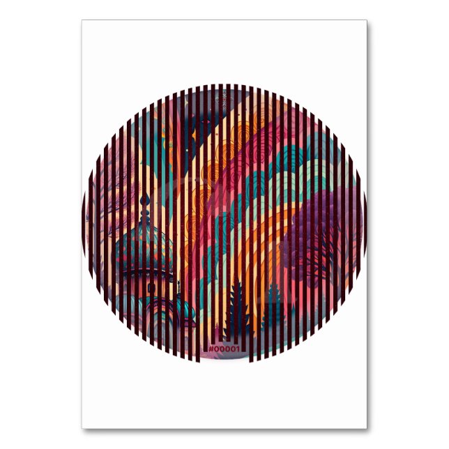 Cirkulär Illusions Fantasi Bordskort – Anpassa (Framsidan)