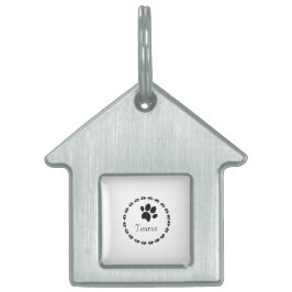 Cirkulär logotyp med namn och fotavtryck ID-bricka husdjur