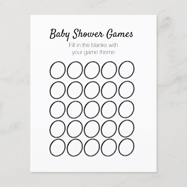 Cirkulär mall för baby shower-spel flygblad (Framsidan)