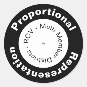 Cirkulär markör för proportionell representation runt klistermärke