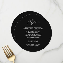 Cirkulär Modern Minimalistisk Vit och Svart Meny