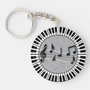 Cirkulär Piano nycklar med centrum musik noter