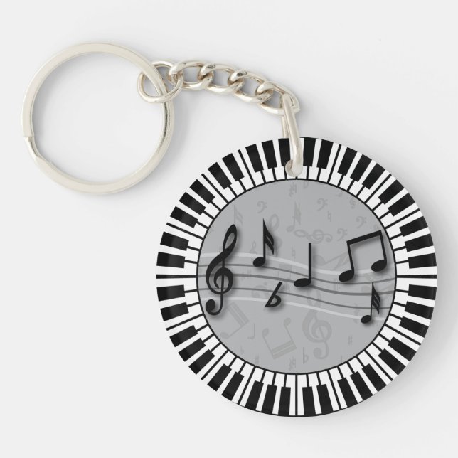 Cirkulär Piano nycklar med centrum musik noter (Framsidan)