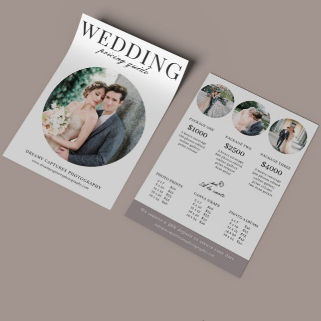Cirkulär prislista för bröllopsfotografering reklamblad (Skapare uppladdad)