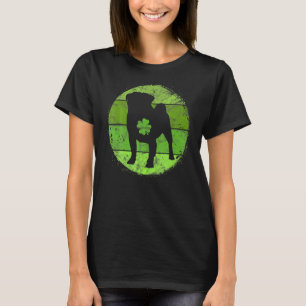 Cirkulär Pug Irländsk Shamrock Puggle Hund St Patr T Shirt