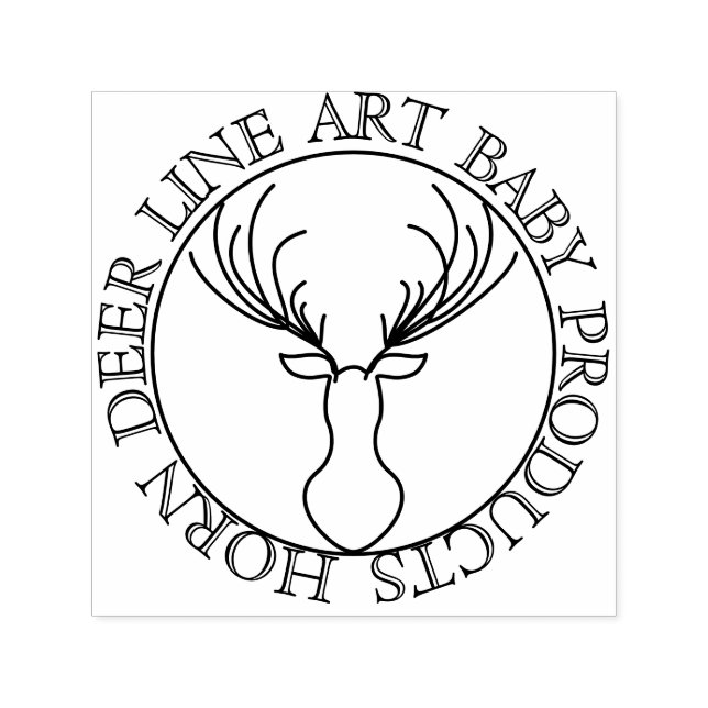 Cirkulär ram söt horn hjort självfärgande stämpel (Design)