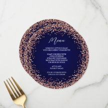 Cirkulär Rosa Guld Glitter Marinblå Ombre