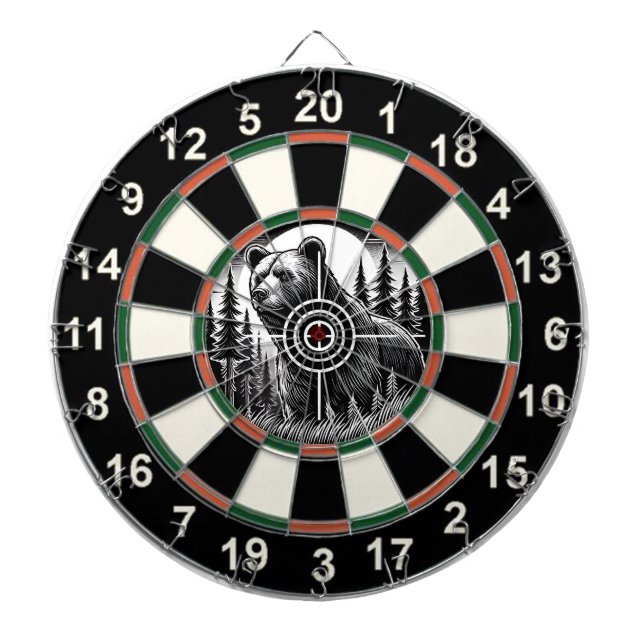 Cirkulär stödraster Bear Bullseye Art Darttavla (Framsidan)