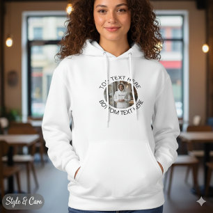 Cirkulär text med bild Snygg anpassad för kvinnor T Shirt