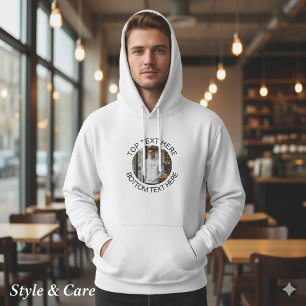 Cirkulär text med bild Snygg personlig hoodie