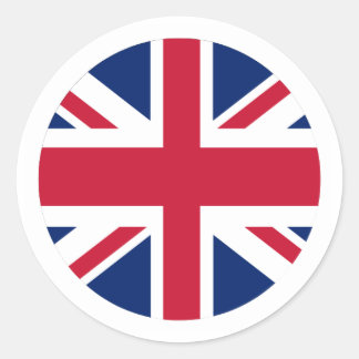 Cirkulär Union Jack-dekal med vit kant Runt Klistermärke