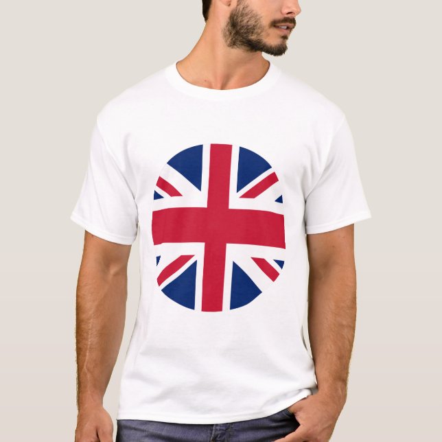 Cirkulär Union Jack herr  T Shirt (Framsida)