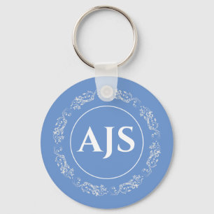 Cirkulär utformning med Monogram Initialer Nyckelring