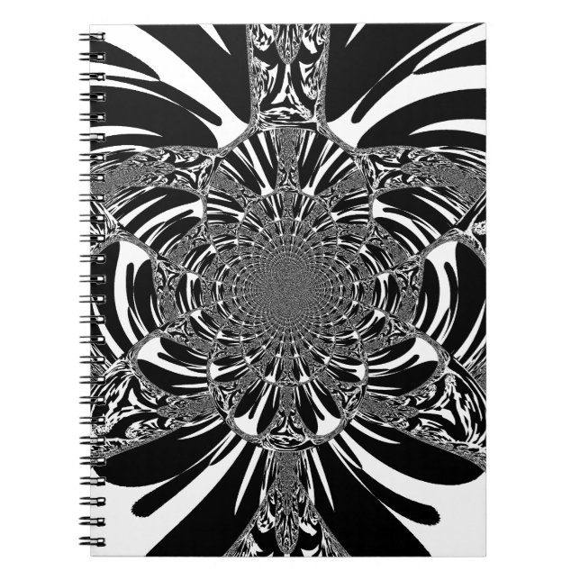 Cirkulär Zebra Kaleidoscope Art-utskrift Anteckningsbok Med Spiral (Framsidan)