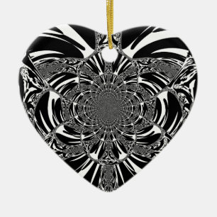 Cirkulär Zebra Kaleidoscope Art-utskrift Julgransprydnad Keramik