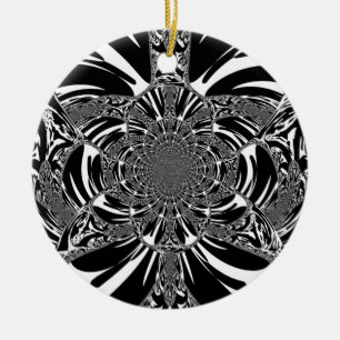 Cirkulär Zebra Kaleidoscope Art-utskrift Julgransprydnad Keramik