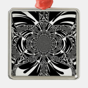 Cirkulär Zebra Kaleidoscope Art-utskrift Julgransprydnad Metall
