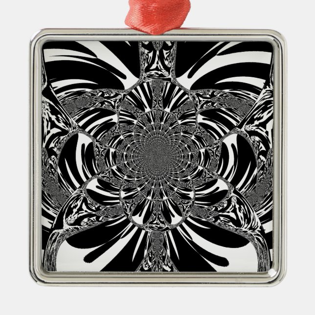 Cirkulär Zebra Kaleidoscope Art-utskrift Julgransprydnad Metall (Framsidan)