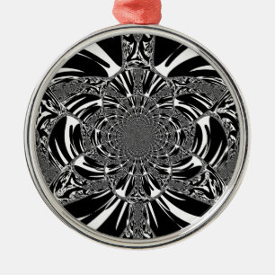 Cirkulär Zebra Kaleidoscope Art-utskrift Julgransprydnad Metall