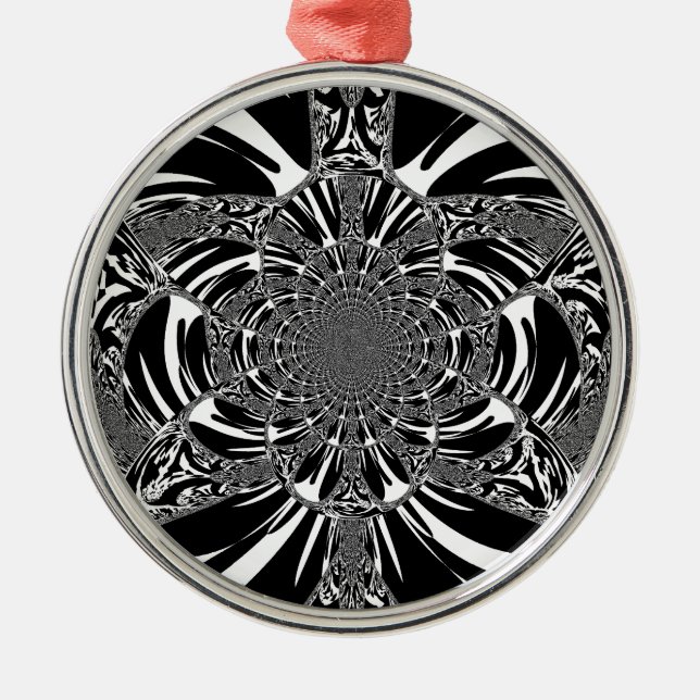 Cirkulär Zebra Kaleidoscope Art-utskrift Julgransprydnad Metall (Framsidan)