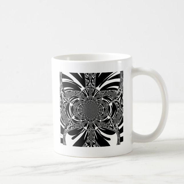 Cirkulär Zebra Kaleidoscope Art-utskrift Kaffemugg (Höger)
