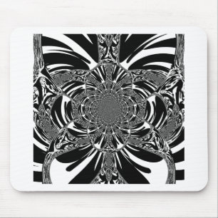 Cirkulär Zebra Kaleidoscope Art-utskrift Musmatta