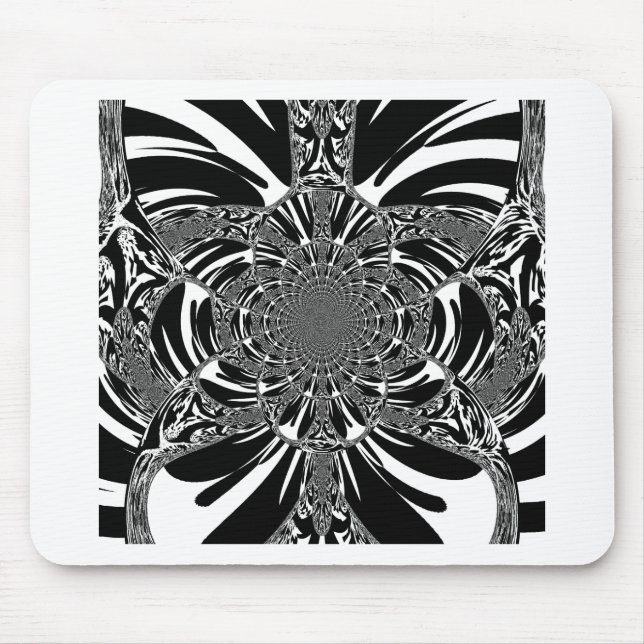 Cirkulär Zebra Kaleidoscope Art-utskrift Musmatta (Framsidan)