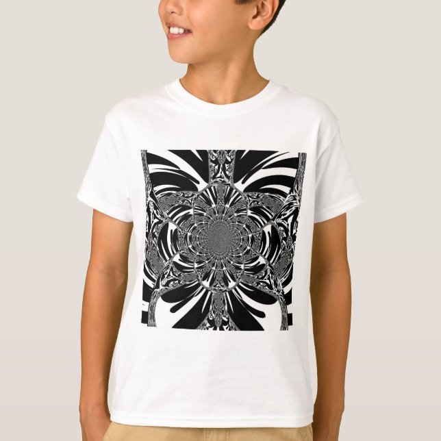 Cirkulär Zebra Kaleidoscope Art-utskrift Tee (Framsida)