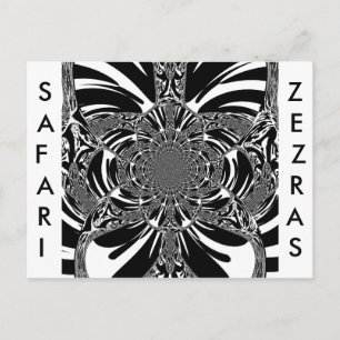 Cirkulär Zebra Kaleidoscope Art-utskrift Vykort
