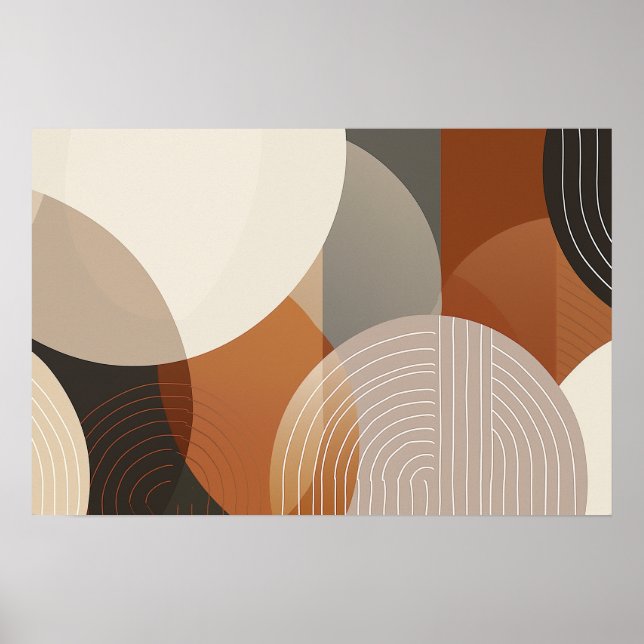 Cirkulära formulär med linjer med textutrymme poster (Framsidan)