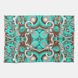 Cirkulära kelestiska koncentriska cirklar Mönster Kökshandduk