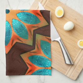 Cirkulärt kaleidoskop i en blandning av vedartade kökshandduk