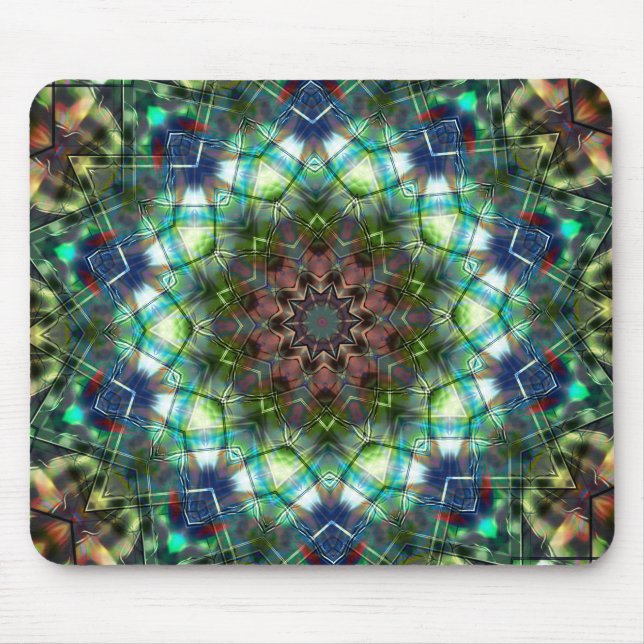 Cirkulärt kaleidoskop under akryl stil musmatta (Framsidan)