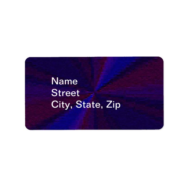 Cirkulärt övertoningsmönster, blått till Lila Adressetikett (Framsidan)