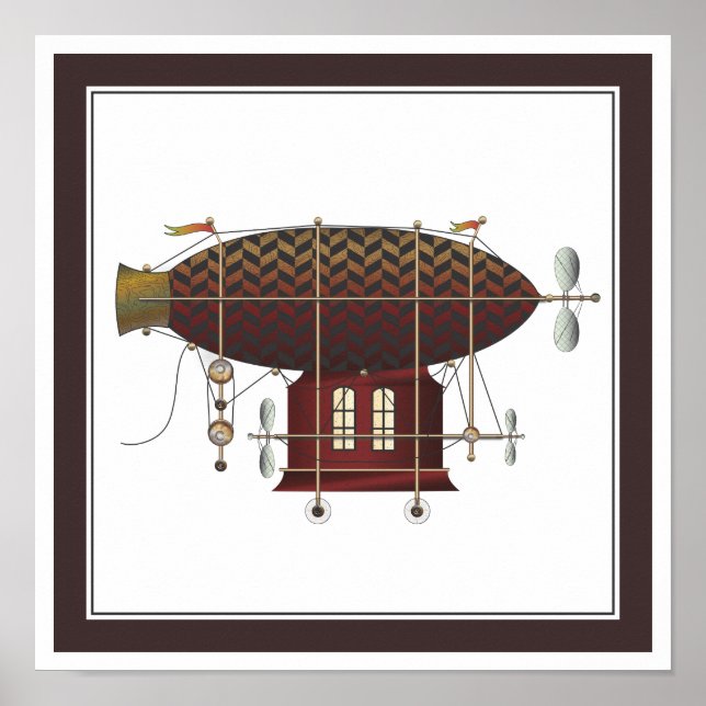 Cirkulationspressen Petite Rouge Steampunk som fly Poster (Framsidan)
