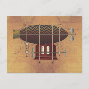 Cirkulationspressen Petite Rouge Steampunk som fly Vykort