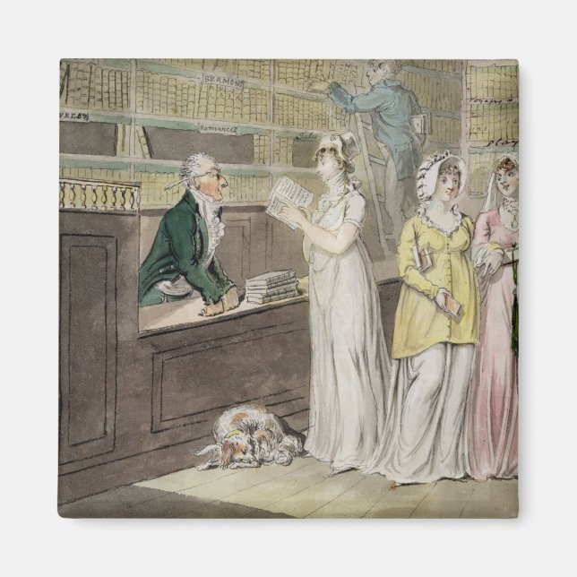 Cirkulerande Bibliotek (penna och bläck och w/c oc Magnet (Framsidan)