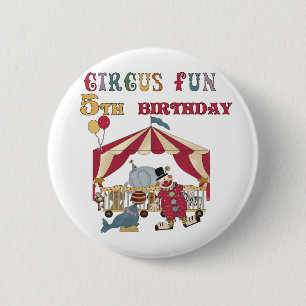 Cirkus 5:e födelsedag och gåvor knapp