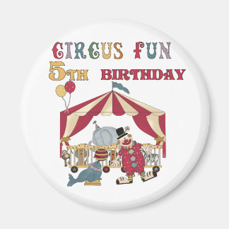 Cirkus 5:e födelsedag och gåvor magnet