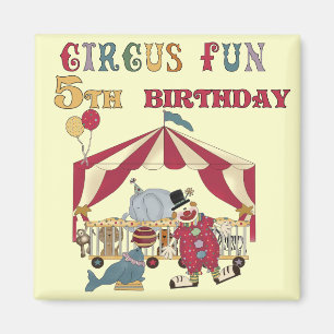 Cirkus 5:e födelsedag och gåvor magnet