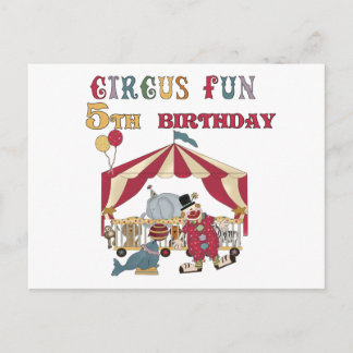Cirkus 5:e födelsedag och gåvor vykort