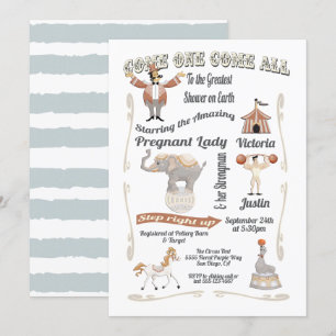 Cirkus Big Top Baby Shower Inbjudan