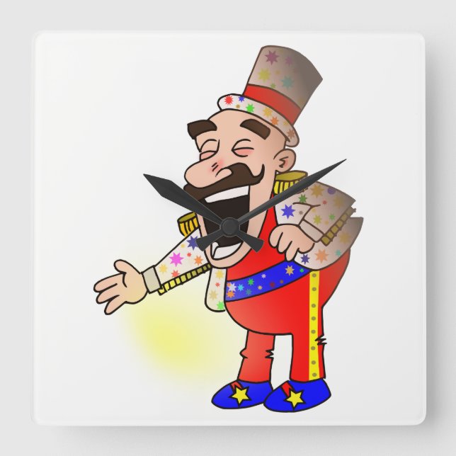 Cirkus Chef Fyrkantig Klocka (Framsida)